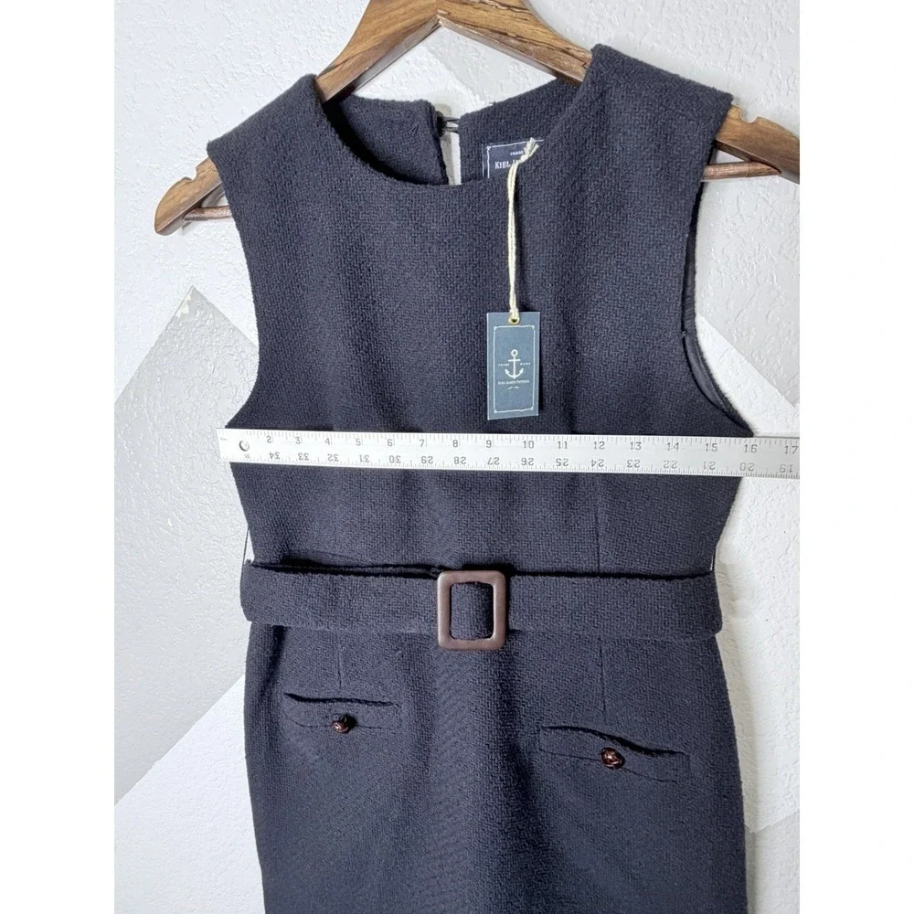 Kiel James Patrick Womens Size 2 Navy Belted Sheath Dress Wool Blend NWT - Picture 10 of 12